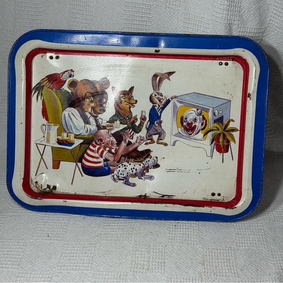 Other - Vintage 1950’s Aluminum TV Tray - Storybook Animal Characters-‎